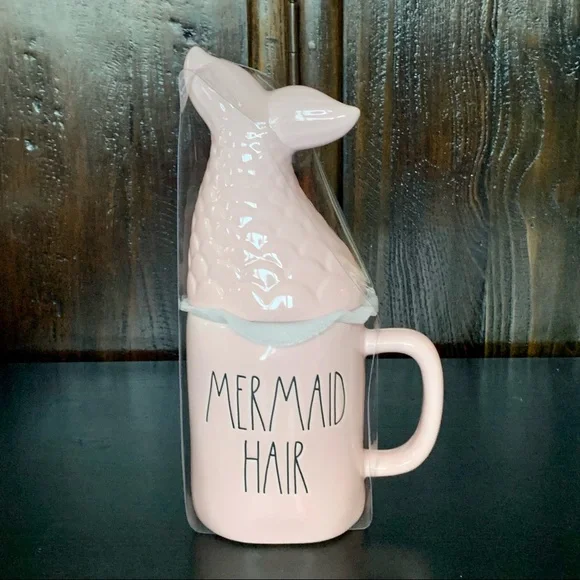Rae Dunn MERMAID HAIR DON’T CARE Double Sided Ceramic Topper Mug - Picture 2 of 14